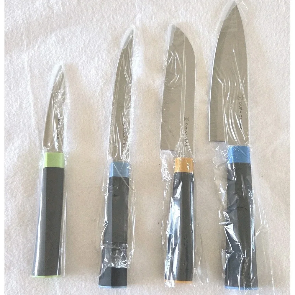 Dura Culina 5pc High Carbon Stainless Steel Kitchen Knife Set Storage Block‎ NEW